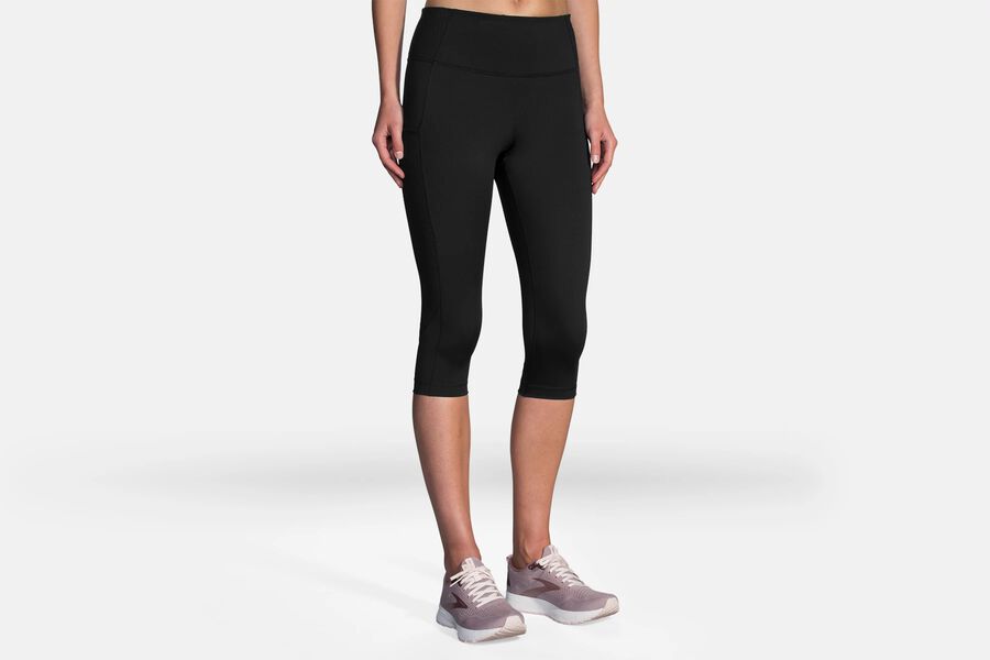 Brooks Women's Method 1/2 Crop Tight Bottoms Black ( GYFQX9304 )